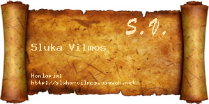 Sluka Vilmos névjegykártya
